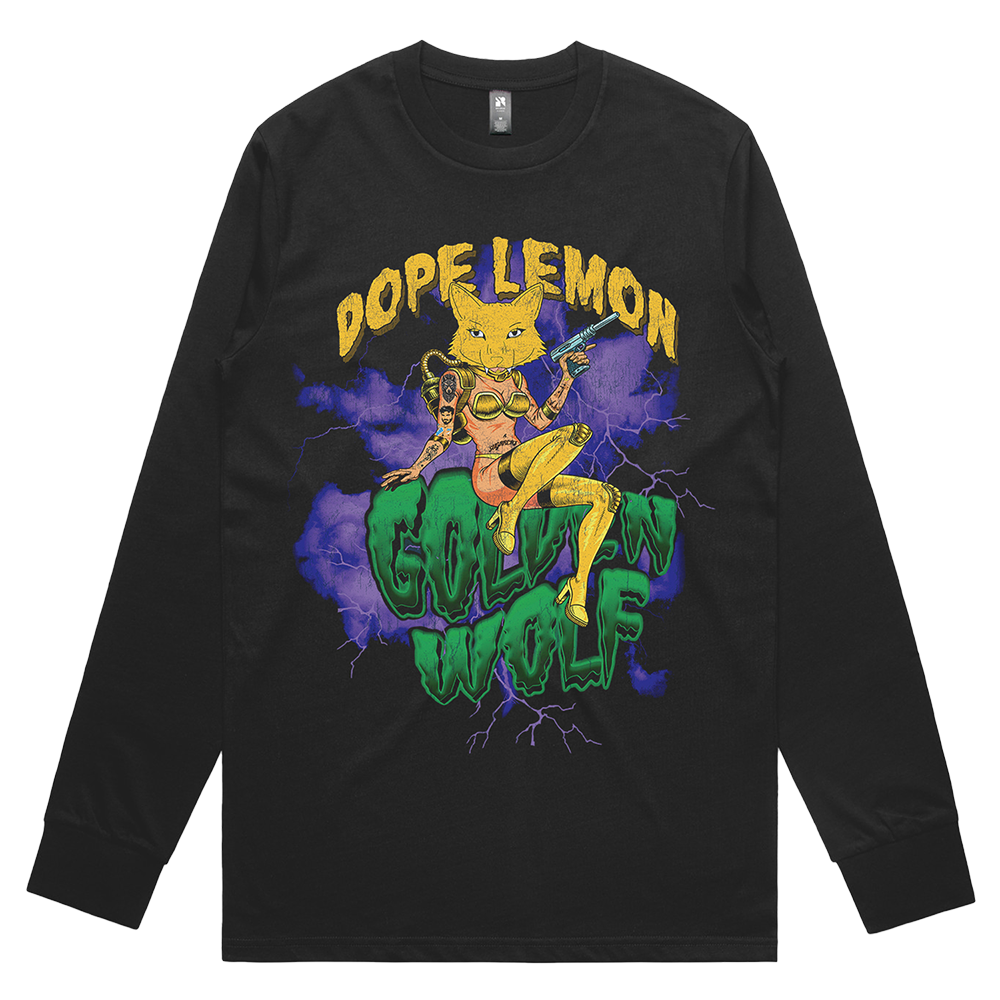 Sugar Cat Black Long Sleeve T-shirt  (With Back Print)