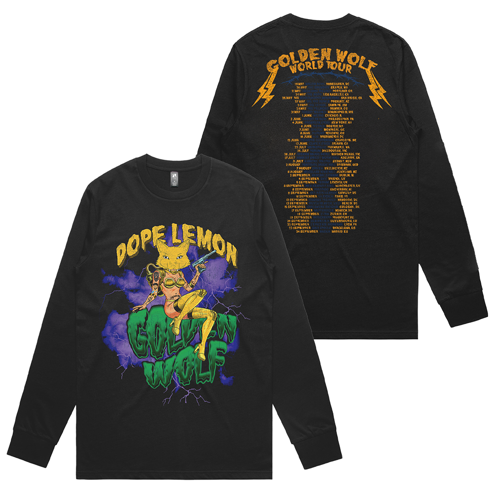 Sugar Cat Black Long Sleeve T-shirt  (With Back Print)