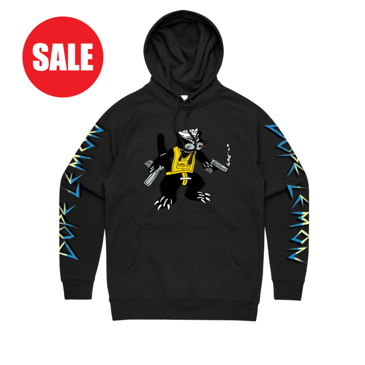 GUN CAT BLACK HOODY Dope Lemon