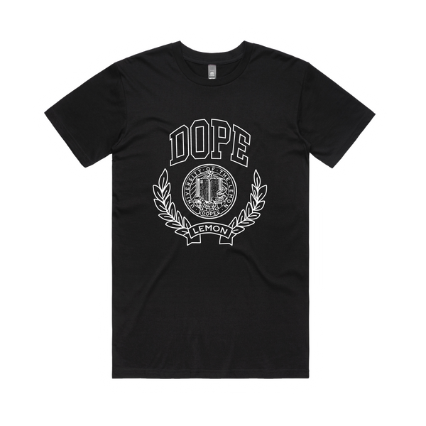 Tシャツ・カットソー DONDUP Men T Shirts US221JS0125UZL4999 Black DOPE UNIVERSITY / BLACK T-SHIRT – Dope Lemon